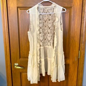 Cream lace cardigan/vest